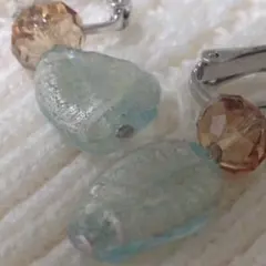 ベネチアングラスとスワロフスキーのイヤリング★￥3000以上ご購入で無料