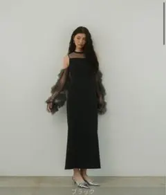 andresd デタッチスリーブドレス チュールフリル