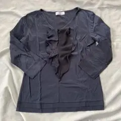 J.PRESSレディースカットソー長袖Lネイビー