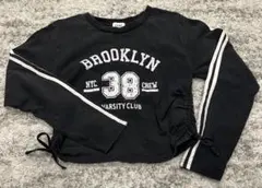 LTXC ブラック クロップド長袖カットソー M 150