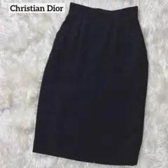 希少柄✨クリスチャンディオール 花柄レース ウール スカート ブラック 黒 S