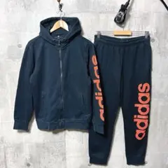 adidas アディダス メンズ ロゴプリントスウェットセットアップ ブラック