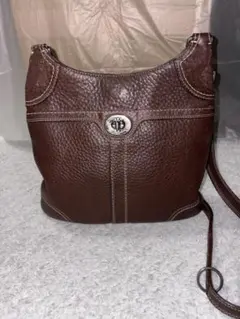 COACH コーチ ショルダーバッグ レザー ブラウン ターンロック 本革
