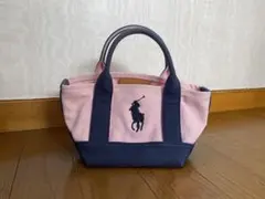 【レア】Ralph Lauren ピンク ネイビー ミニトートバッグ