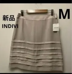 新品 INDIVI レースが綺麗なフレアスカート ベージュ Mのサムネイル