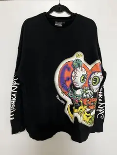 MISHKA ミシカ スウェット トレーナー ビッグプリント ブラック L