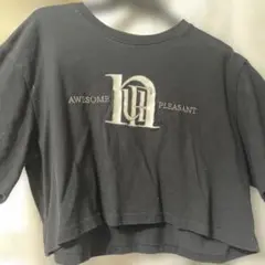 AWESOME PLEASANT クロップドTシャツ 黒