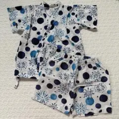 90㎝甚平　ベビー　キッズ　お祭り　白　男の子