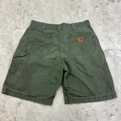 ケ*ン様 Carhartt　ワークショーツ　W33　グリーン　コットン　ハーフパ
