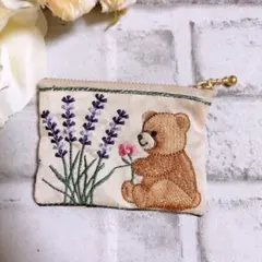 インド刺繍リボン　ポーチ　マルチポーチ　ハンドメイド　ミニポーチ　NO3565