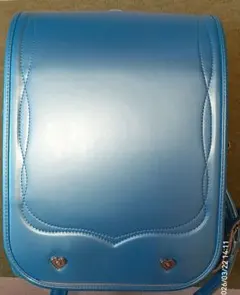 青いハート模様のランドセル