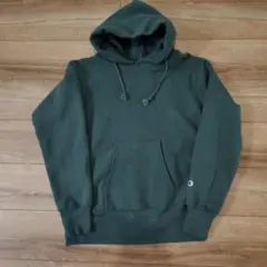 Champion　リバースウィーブ　赤タグ単色　 ダークグリーン パーカー