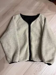 クリーム色 フリースボアジャケット Mサイズ