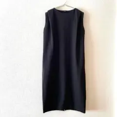 ☆【ユアーズ】ワンピース ノースリーブ 肩タック バックファスナー スリット S