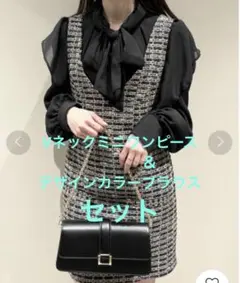 スナイデル　Vネックミニワンピース＆デザインカラーブラウス