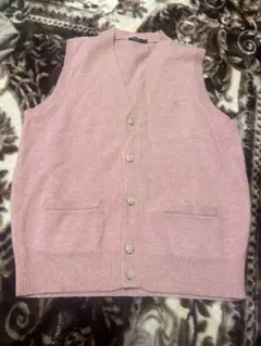 美品　POLO ピンク ニット ベスト Vネック