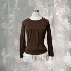 【y2k】GAP ピチT ラインストーン ハート 長袖 平成ギャル グランジ