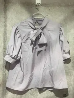GRL 薄紫 リボン付きブラウス Mサイズ