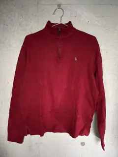 POLO RALPH LAUREN 赤 ハーフジップ トレーナー M