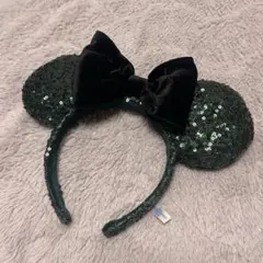ディズニー ミニー耳　カチューシャ スパンコール　グリーン