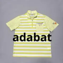 ★美品★adabat メンズ半袖ハーフジップポロシャツ　ゴルフウェア　サイズ48のサムネイル