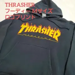 THRASHER フーディー M ブラック ロゴプリント