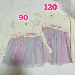 120 90姉妹コーデ ハローキティ 50周年記念 長袖カットソー