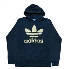 adidas トレフォイルロゴ ビッグロゴ プリント パーカー アディダス