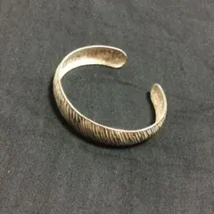 シルバー　ハンドメイドバングル　ブレスレット　リストバンド　ユニセックス