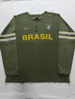 ナイキ ブラジル代表 ハーフジップ トップス L カーキ