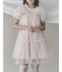 チュールコルセットミニワンピース　メリージェニー　ピンク