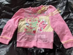 メゾピアノピンク系苺リボンレーストレーナー120 cm