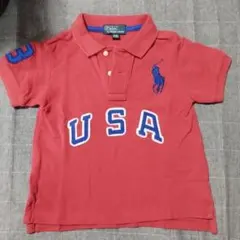 Polo by Ralph Lauren 赤 ポロシャツ 2M USA刺繍