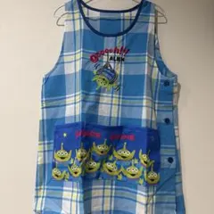 トイストーリー エイリアン エプロン 青チェックのサムネイル