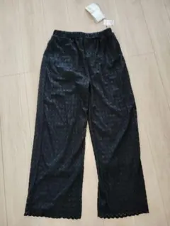 しまむら　新品☆　レース　ワイドパンツ　ブラック　Lサイズ