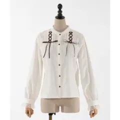 axes femme♥レースアップデザインブラウス♥ベージュのサムネイル