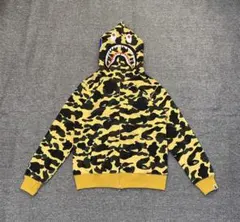 A BATHING APE シャークパーカー イエローカモ M