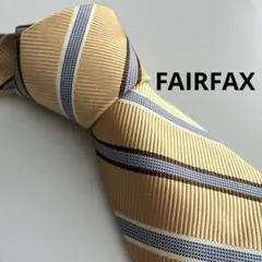 FAIRFAX フェアファクス シルクネクタイ レジメンタルタイ ベージュ日本製