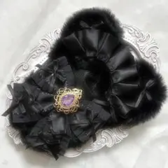 ぬい服　着ぐるみ　10〜12cm用　ブラック パープル くま チェーンフック付き