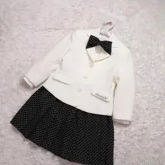 G12010　ヒロミチナカノ　女の子　120　フォーマル　白ジャケット