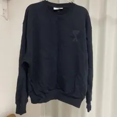 ami アミ ハート刺繍 スウェット トレーナー 黒