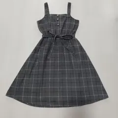 値下げ　axes チェック柄キャミワンピース グレー