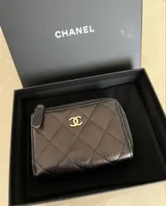 キャビアスキン　マトラッセ　L字型ファスナー三つ折り財布