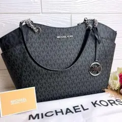 極美品☆MICHAEL KORSマイケルコース トートバッグ ブラック レザー