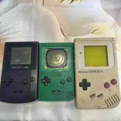 ゲームボーイ本体3台セット（紫・緑・クリーム）　ジャンク