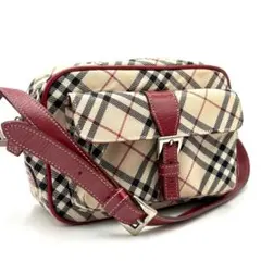 Burberry Blue Label ノバチェック ショルダーバッグ レッド系