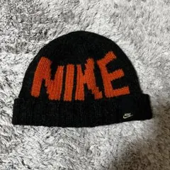 00's Y2K NIKE ナイキ　デカロゴ　ニットビーニー　ウール100%