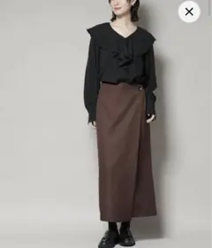 【美品】ブラウン ラップスカート