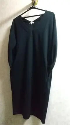 GLOBAL WORK ブラック Vネック ワンピース L
