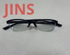 JINS ジンズ メガネフレーム　ブラック　ハーフリム　メンズ　ケース付き